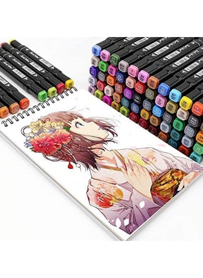 Touch Double-ended marker set with carrying case, 60-piece multi-color set - Image 3